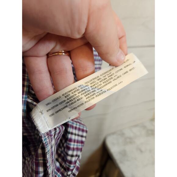 Ariat Men's‎ Long Sleeve Purple Plaid Casual Button-Down Shirt Size L - Picture 4 of 6